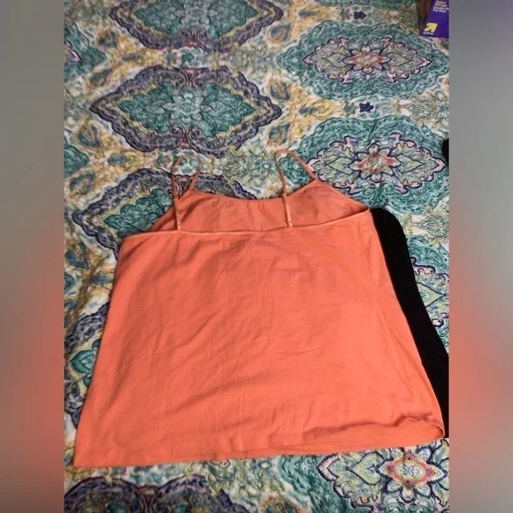 Women's Black and Orange Tank Tops xL  (0121) - Picture 3 of 12
